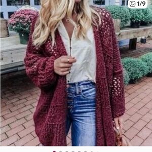 Free People Saturday Morning Open-Knit Cardigan